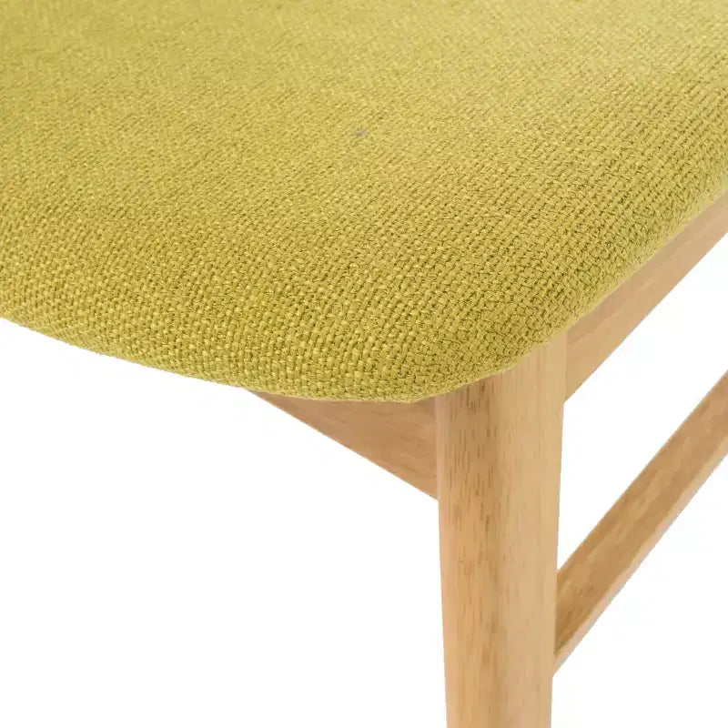 Chaises de salle à manger en bois d'hévéa et tissu d'ameublement de style Mid-Century Modern
