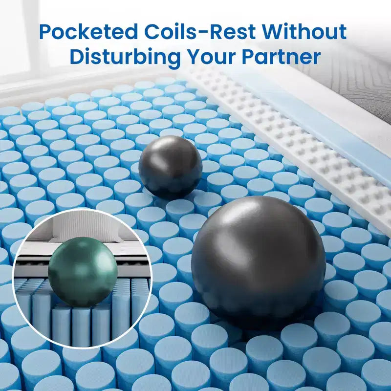 Matelas Hybride Respirant Fermeté Moyenne Mousse à Mémoire de Forme Rafraîchissante Livré dans une Boîte, Noir