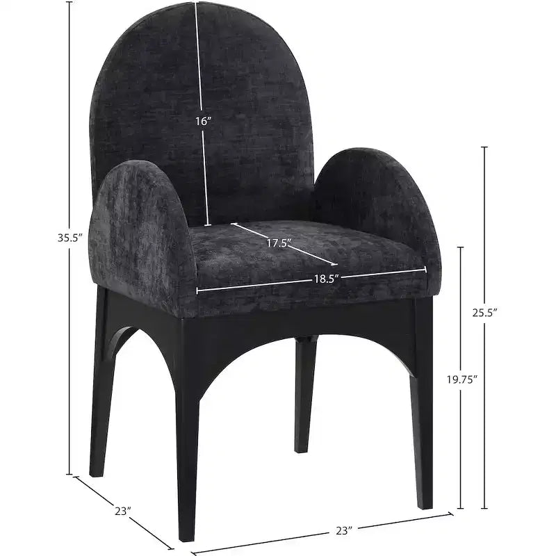 Chaise de salle à manger en tissu chenille