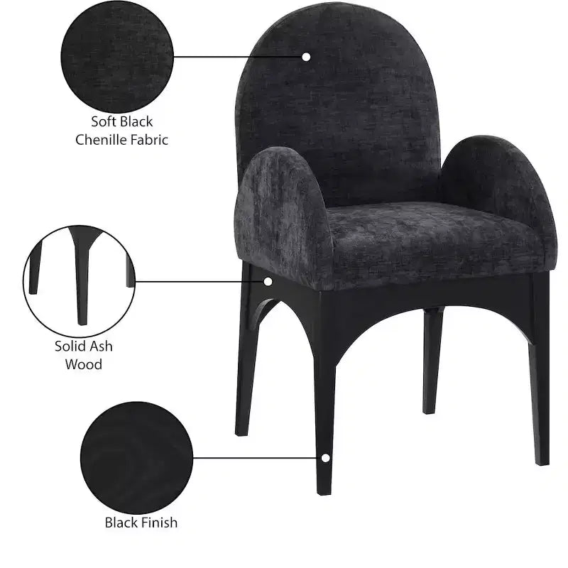 Chaise de salle à manger en tissu chenille