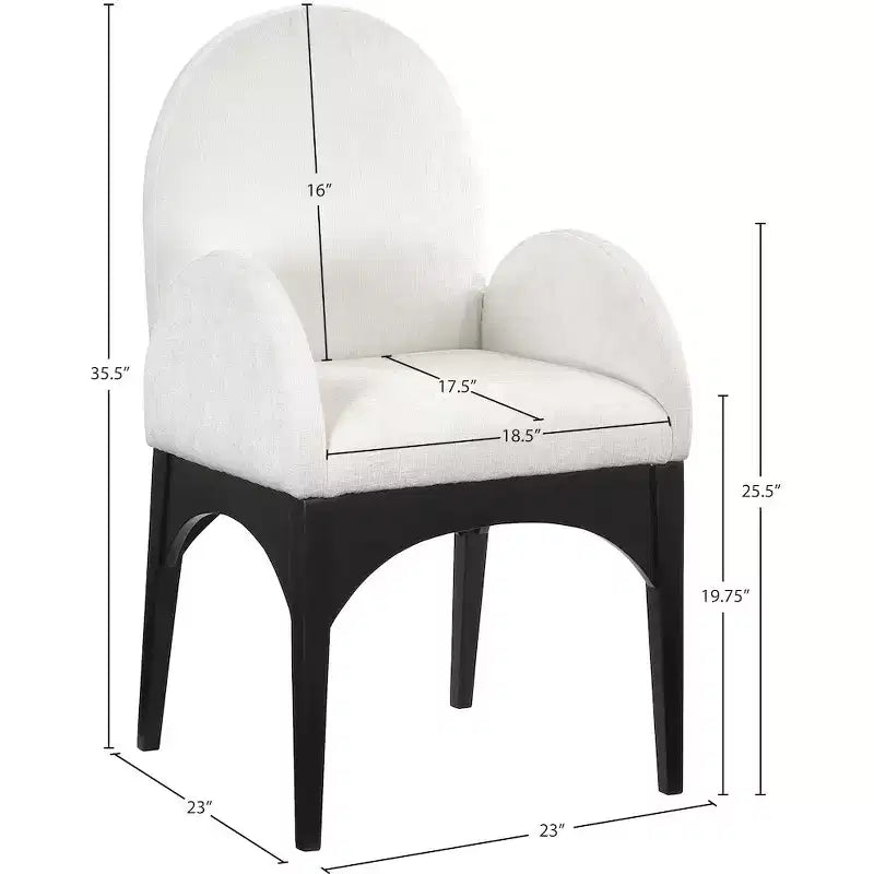 Chaise de salle à manger en tissu chenille