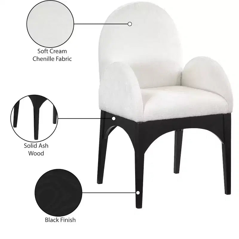 Chaise de salle à manger en tissu chenille