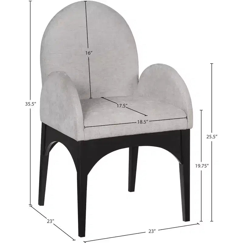 Chaise de salle à manger en tissu chenille