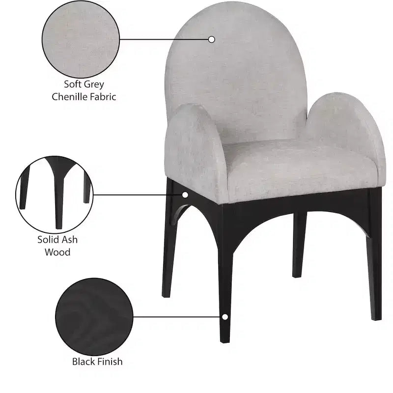 Chaise de salle à manger en tissu chenille