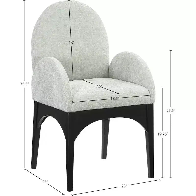 Chaise de salle à manger en tissu chenille