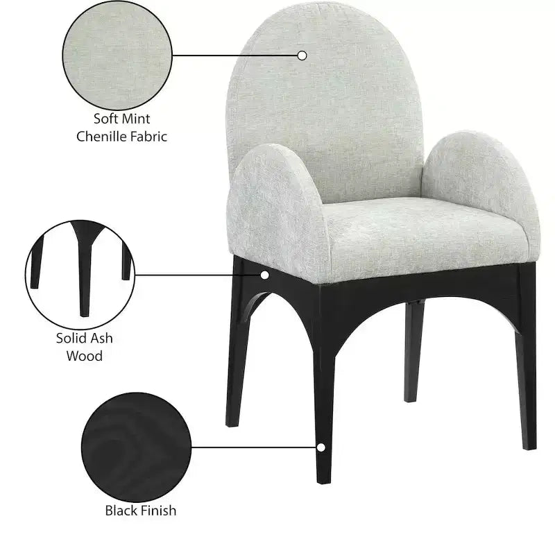 Chaise de salle à manger en tissu chenille