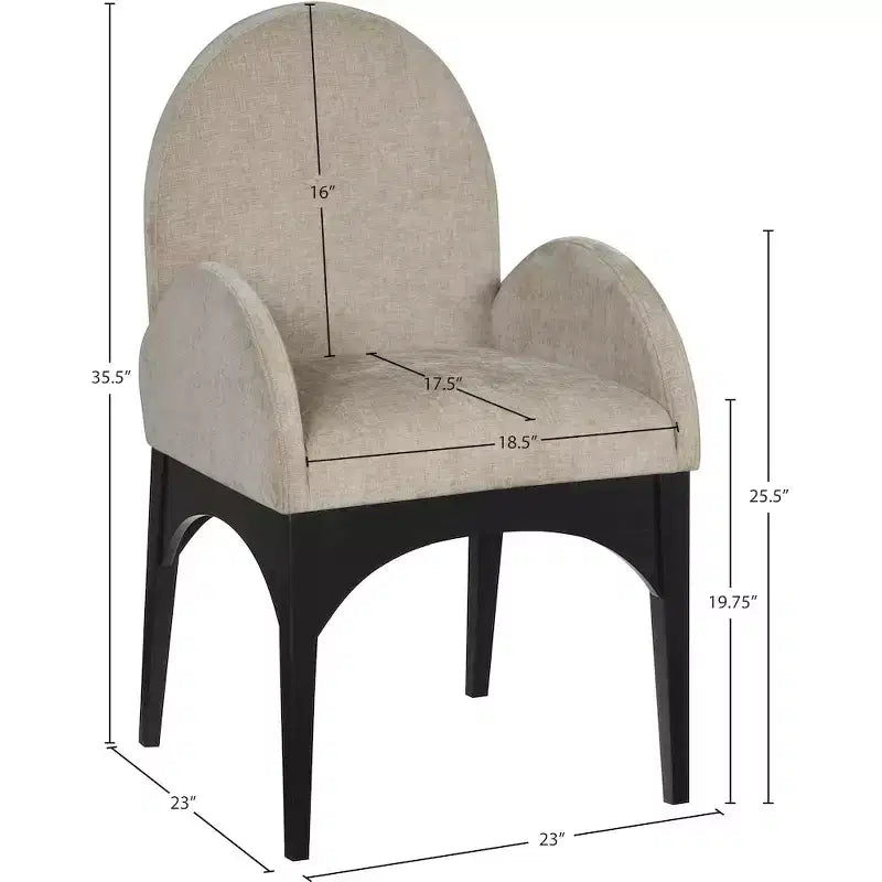 Chaise de salle à manger en tissu chenille
