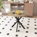 Table de salle à manger ronde de 31,5 pouces, petite table de cuisine circulaire avec pieds en métal noir