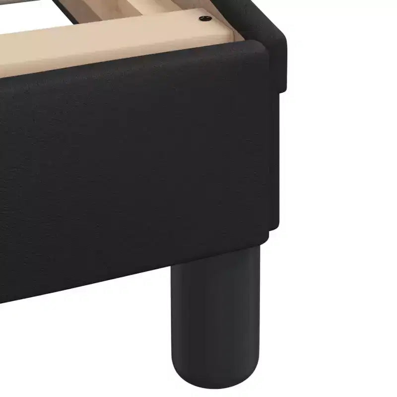 Cadre de lit double noir avec tête de lit en mousse et éclairage à bande LED