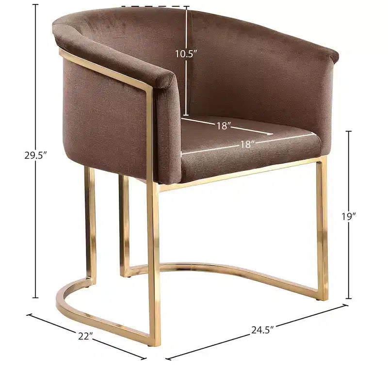 Chaise de salle à manger en velours