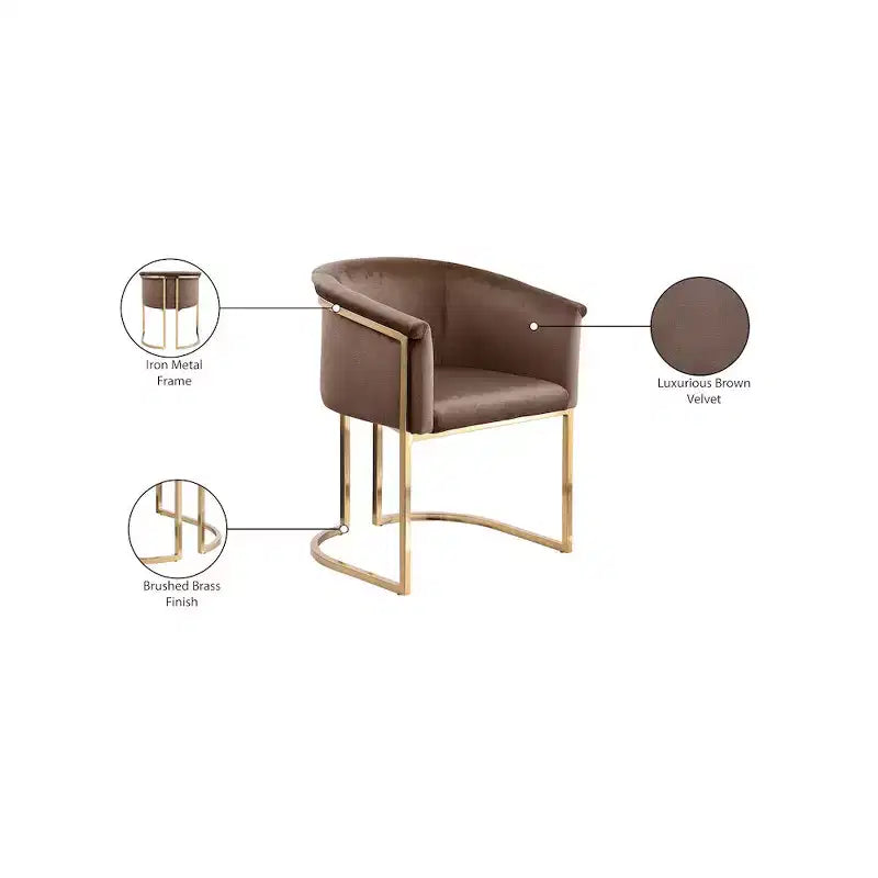 Chaise de salle à manger en velours