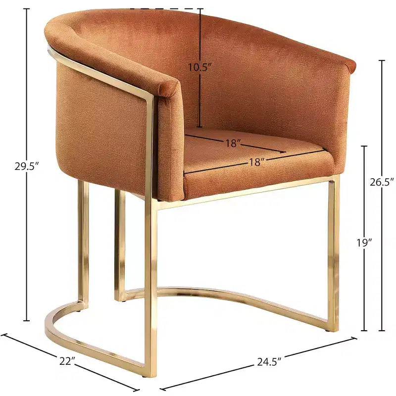 Chaise de salle à manger en velours