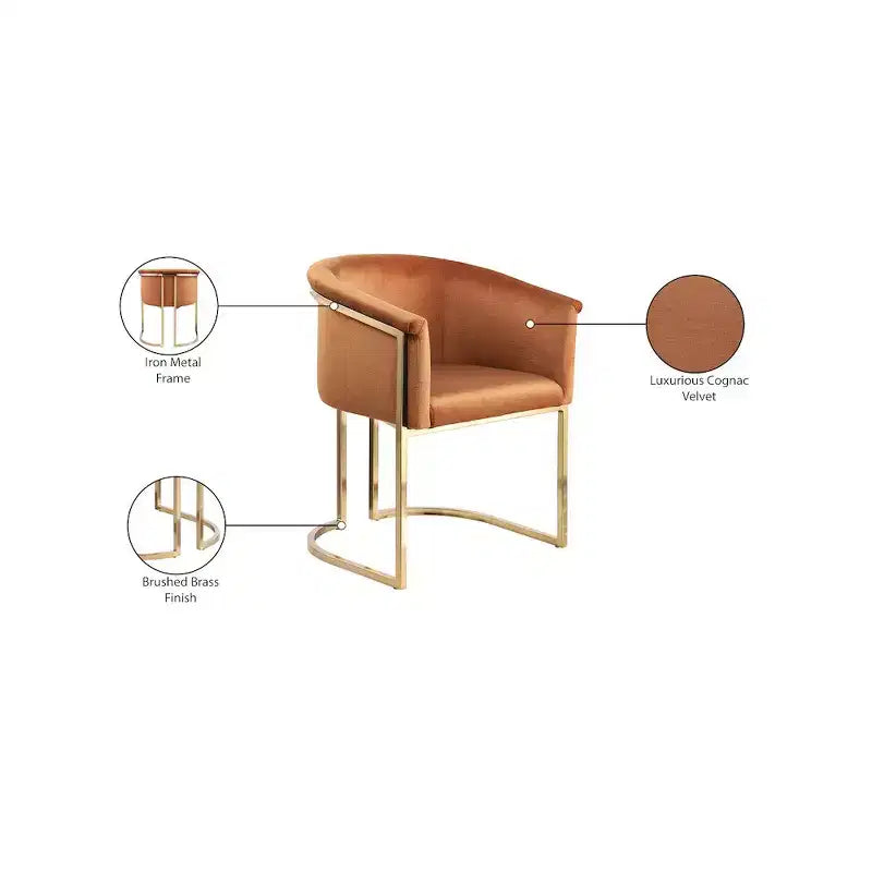 Chaise de salle à manger en velours