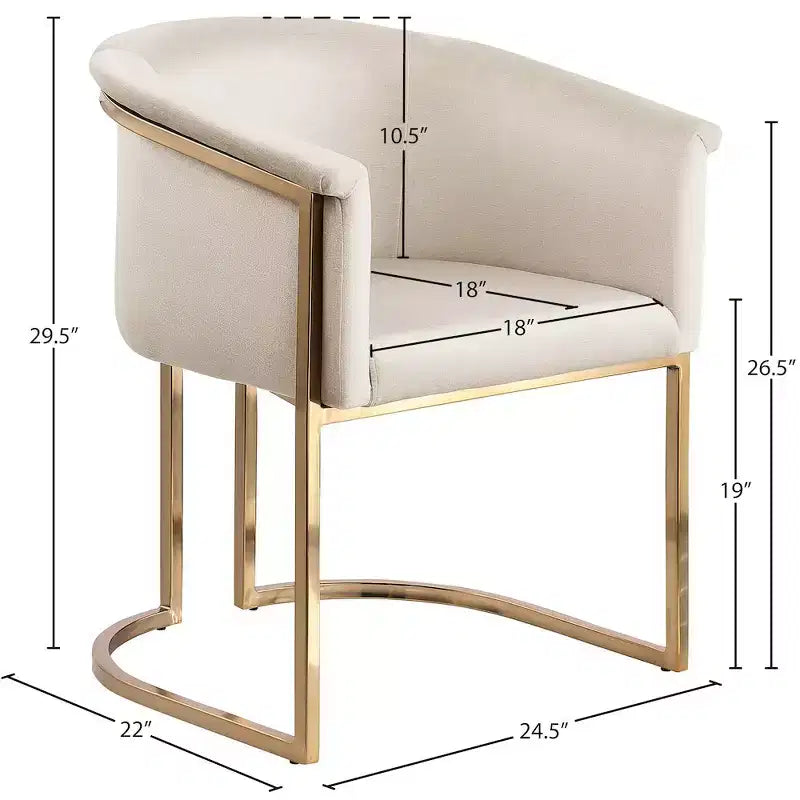 Chaise de salle à manger en velours