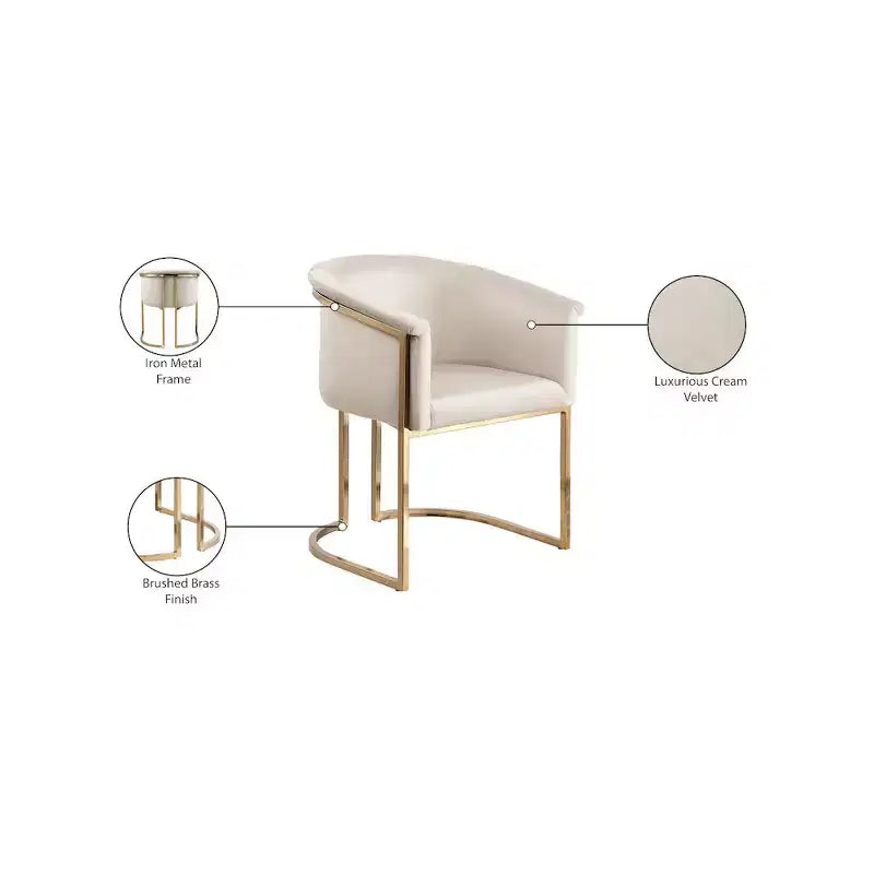 Chaise de salle à manger en velours