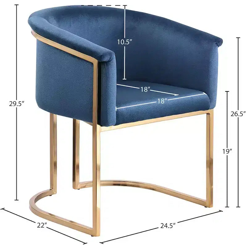 Chaise de salle à manger en velours