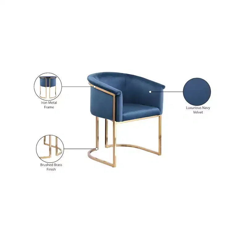 Chaise de salle à manger en velours