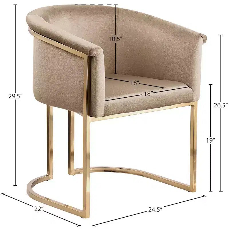 Chaise de salle à manger en velours