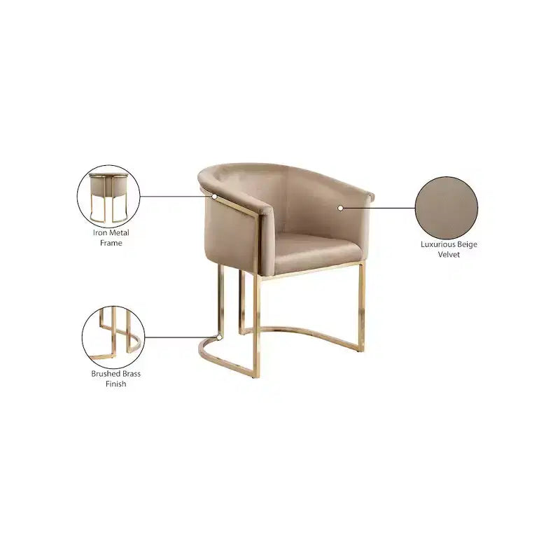 Chaise de salle à manger en velours