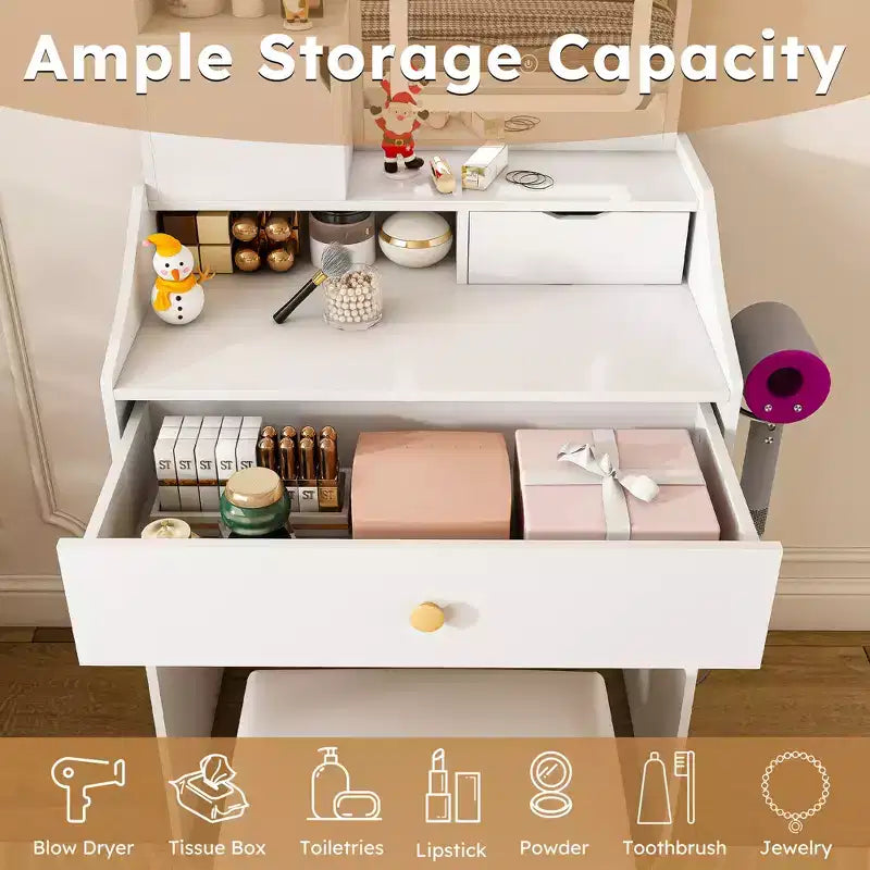 Meuble-lavabo avec miroir LED lumineux et station de recharge avec prise de courant