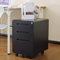 3 Drawer Rolling File Cabinet for Home Office, Under Desk Mobile Filing Cabinet with Lock &amp; Anti-tilt, for A4/Letter/Legal Size