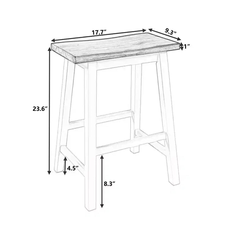Tabourets de bar rustiques pour cuisine et salle à manger, chaises de cuisine en bois hauteur comptoir - Noyer