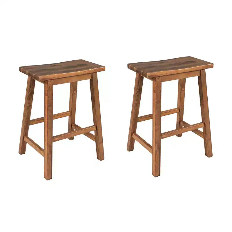 Tabourets de bar rustiques pour cuisine et salle à manger, chaises de cuisine en bois hauteur comptoir - Noyer