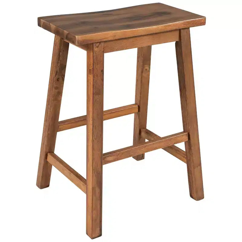 Tabourets de bar rustiques pour cuisine et salle à manger, chaises de cuisine en bois hauteur comptoir - Noyer