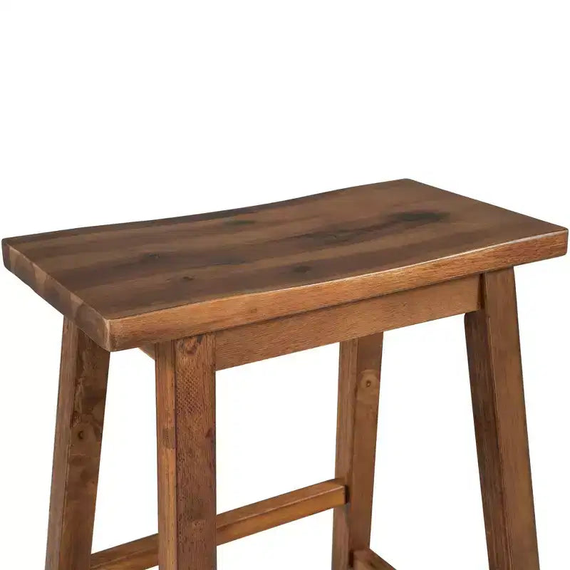 Tabourets de bar rustiques pour cuisine et salle à manger, chaises de cuisine en bois hauteur comptoir - Noyer