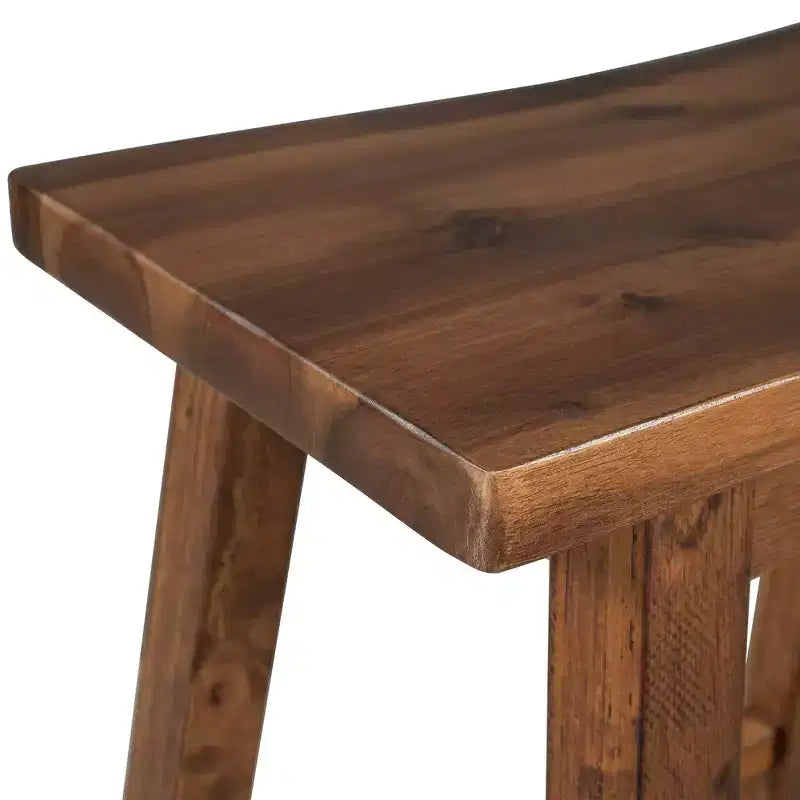 Tabourets de bar rustiques pour cuisine et salle à manger, chaises de cuisine en bois hauteur comptoir - Noyer