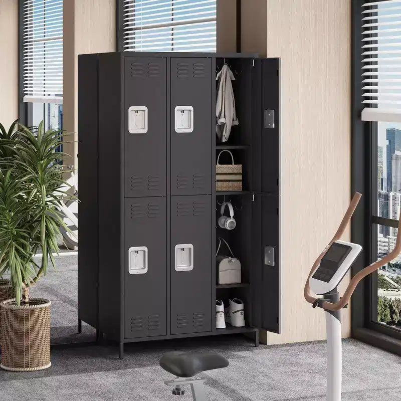 Casier de rangement métallique 6 portes pour employés de bureau