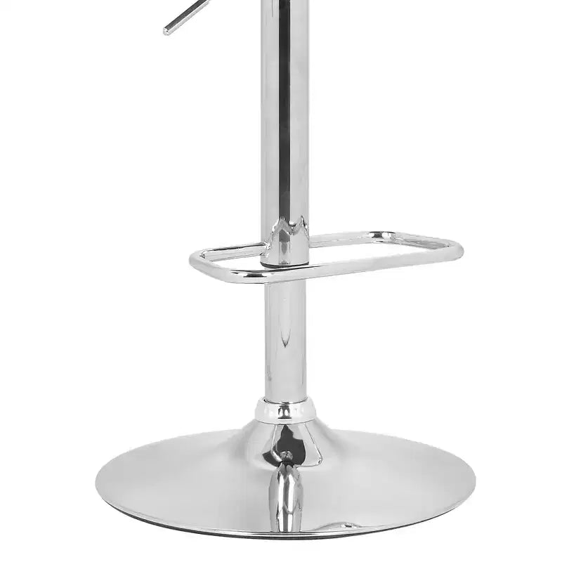 Tabouret de bar pivotant réglable en similicuir et chrome avec accent en bois de noyer