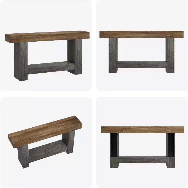 Table console à 2 niveaux pour salon et entrée, grande table de canapé
