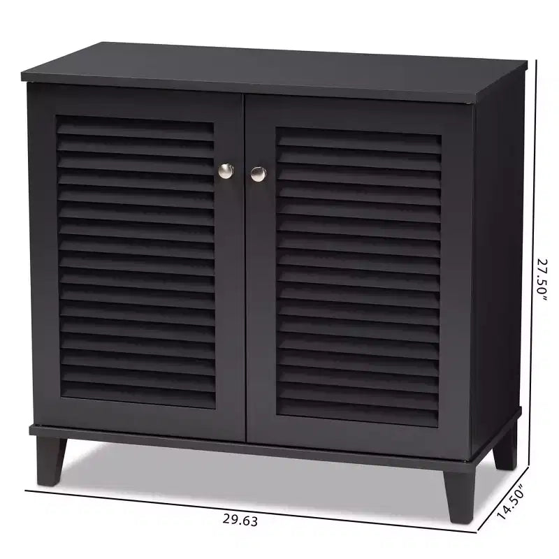 Meuble de rangement pour chaussures en bois composite gris foncé
