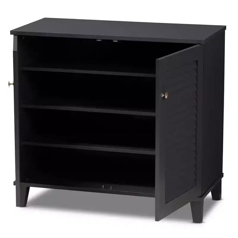 Meuble de rangement pour chaussures en bois composite gris foncé