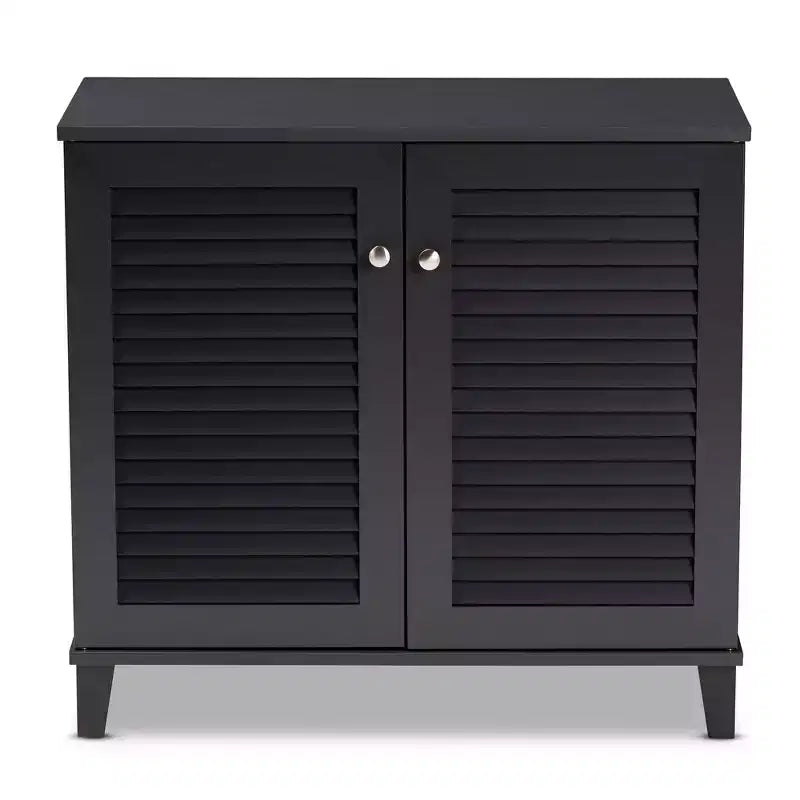 Meuble de rangement pour chaussures en bois composite gris foncé