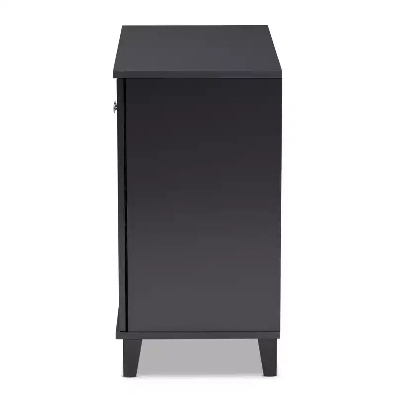 Meuble de rangement pour chaussures en bois composite gris foncé