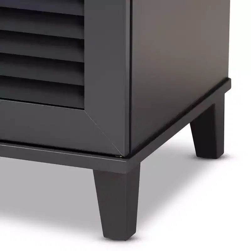 Meuble de rangement pour chaussures en bois composite gris foncé
